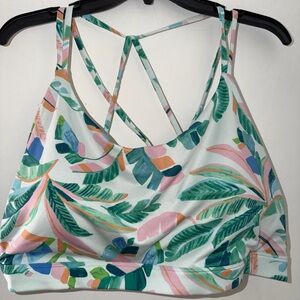 Old Navy Multicolor Leaf Print Sports Bra